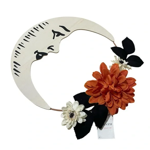 Target Wooden Crescent Moon Floral Wreath - Picture 2 of 11